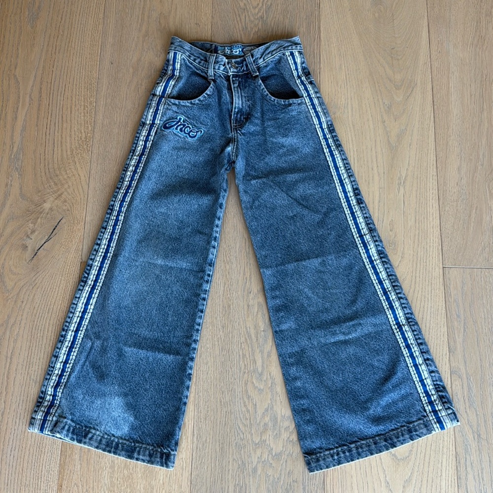 JNCO Kids Blue Jeans with Yellow Stripes